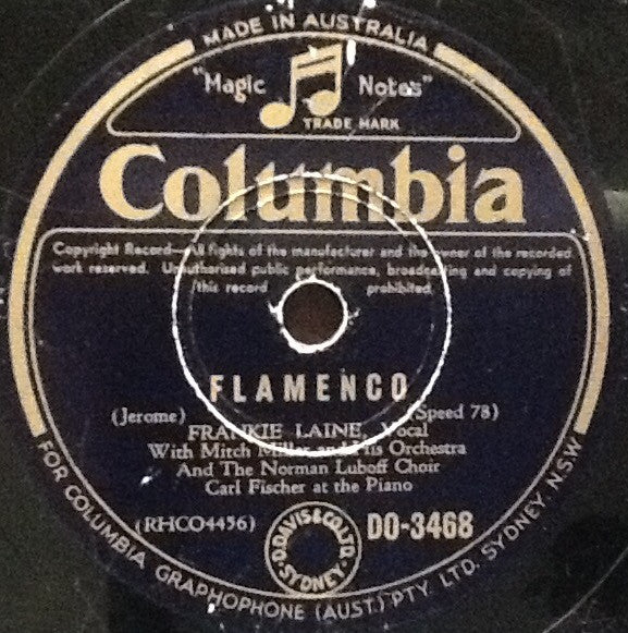 Frankie Laine : Flamenco / Jealousy (Shellac, 10")