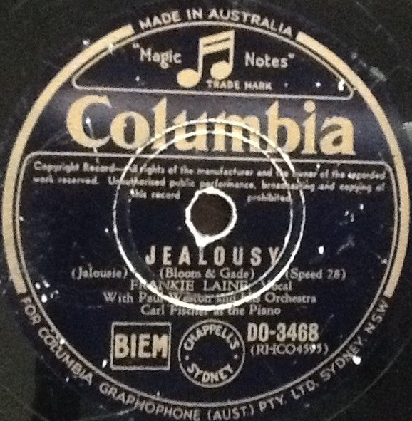 Frankie Laine : Flamenco / Jealousy (Shellac, 10")