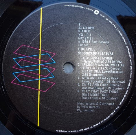Rockpile : Seconds Of Pleasure (LP, Album, Gat)
