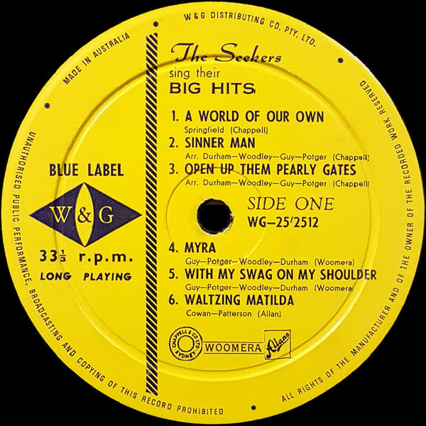 The Seekers : The Seekers Sing Their Big Hits (LP, Comp, Mono)