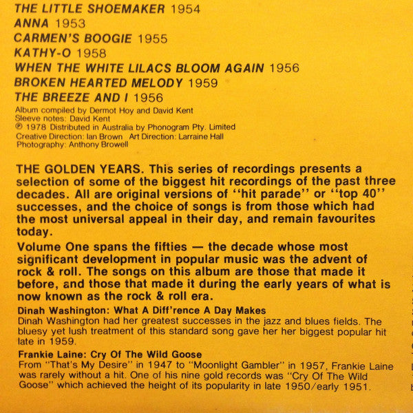 Various : The Golden Years '50 To '59 - Volume 1 (LP, Comp)