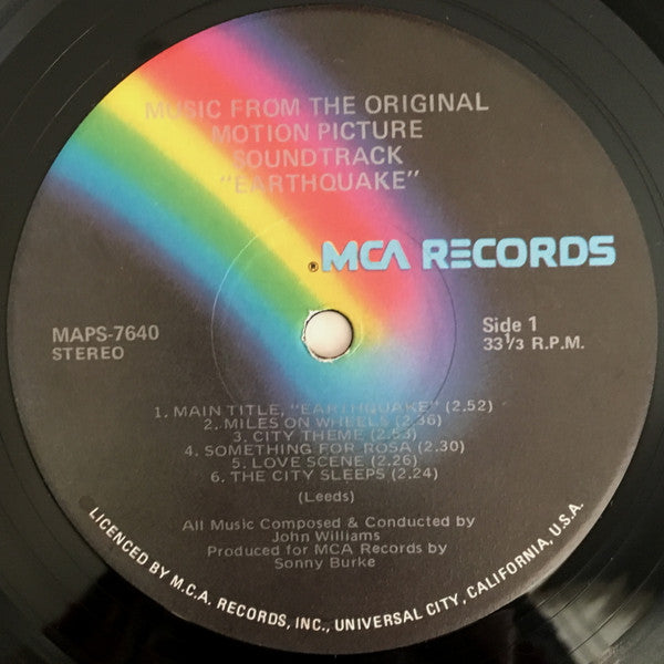 John Williams (4) : Earthquake (Music From The Original Motion Picture Soundtrack) (LP, Album)