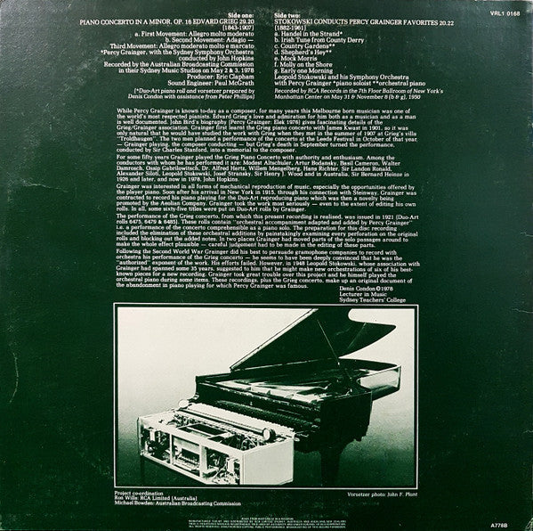 Grieg*, Percy Grainger, Sydney Symphony Orchestra, John Hopkins (11), Leopold Stokowski And His Symphony Orchestra : Concerto In A Minor, Op. 16 / Stokowski Conducts Percy Grainger Favourites (LP, Comp)