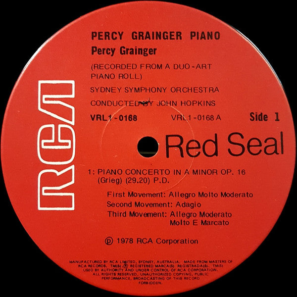 Grieg*, Percy Grainger, Sydney Symphony Orchestra, John Hopkins (11), Leopold Stokowski And His Symphony Orchestra : Concerto In A Minor, Op. 16 / Stokowski Conducts Percy Grainger Favourites (LP, Comp)