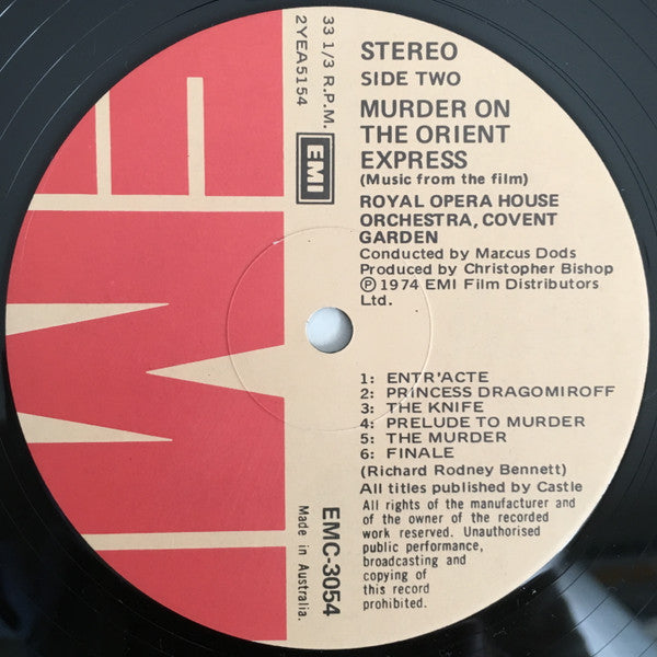 Richard Rodney Bennett, Royal Opera House Orchestra, Covent Garden* : Murder On The Orient Express (Original Motion Picture Soundtrack) (LP, Album)