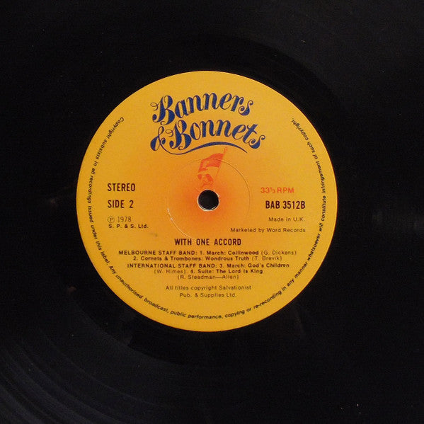 International Staff Band* • Melbourne Staff Band* • New York Staff Band* : With One Accord (LP)