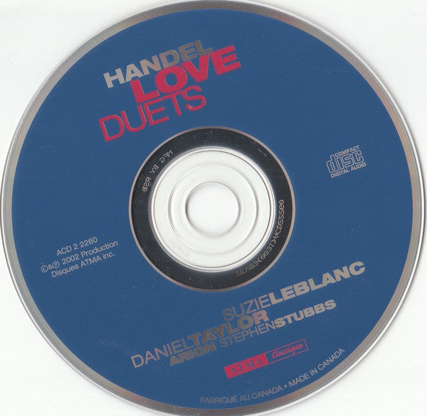 Daniel Taylor (3), Suzie LeBlanc, Stephen Stubbs, Arion* : Handel Love Duets  (CD, Album)