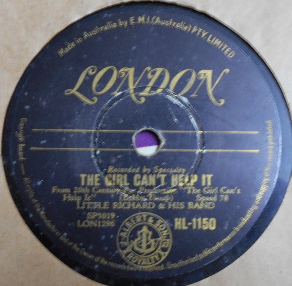 Little Richard & His Band* : The Girl Can't Help It / All Around The World (Shellac, 10")