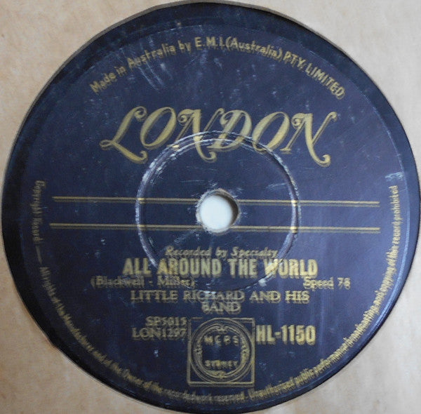 Little Richard & His Band* : The Girl Can't Help It / All Around The World (Shellac, 10")