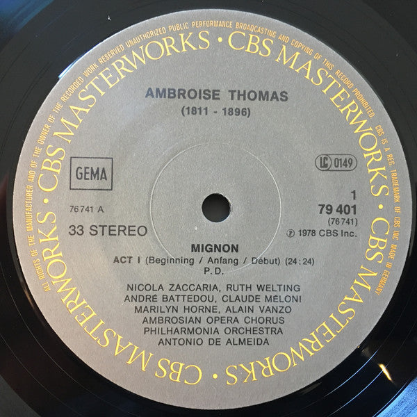 Marilyn Horne · Thomas* · Ruth Welting · Alain Vanzo · Nicola Zaccaria · Frederica von Stade · Ambrosian Opera Chorus* · Philharmonia Orchestra · Antonio De Almeida : Mignon (4xLP + Box)