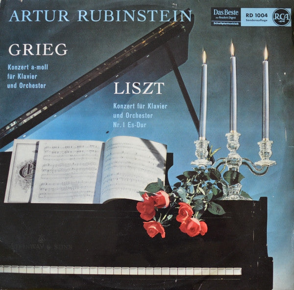 Arthur Rubinstein, Edvard Grieg / Franz Liszt : Konzert A-Moll Fur Klavier Und Orchester / Konzert Fur Klavier Und Orchester Nr. 1 Es-Dur (LP, Comp, Mono, Club)