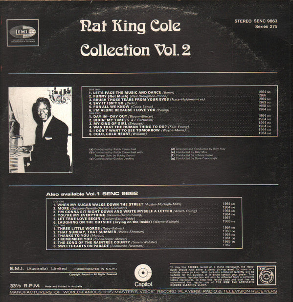 Nat King Cole : Nat King Cole ‎– Collection Vol.2 (LP, Album, Comp)