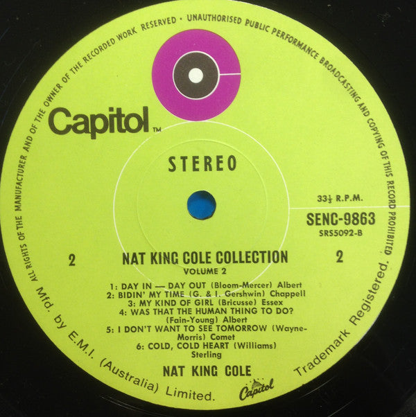 Nat King Cole : Nat King Cole ‎– Collection Vol.2 (LP, Album, Comp)