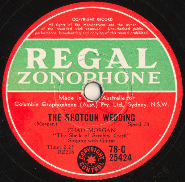 Chad Morgan : The Bachelor's Warning / The Shotgun Wedding (Shellac, 10")