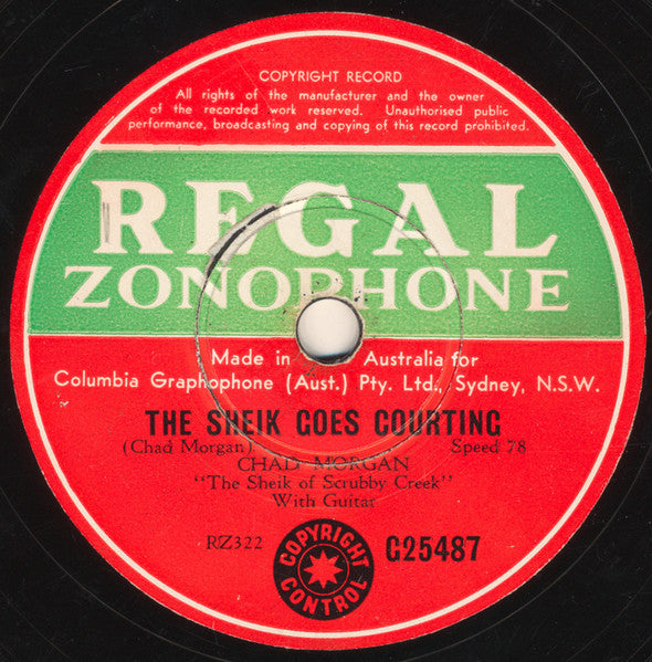 Chad Morgan : The Dinkum Dill / The Sheik Goes Courting (Shellac, 10")