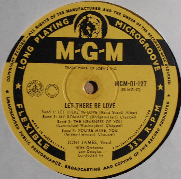 Joni James : Let There Be Love (10", Album)