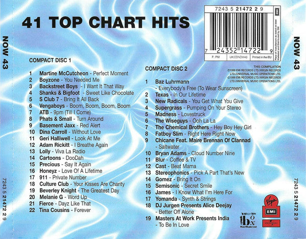 Various : Now That's What I Call Music! 43 (2xCD, Comp)