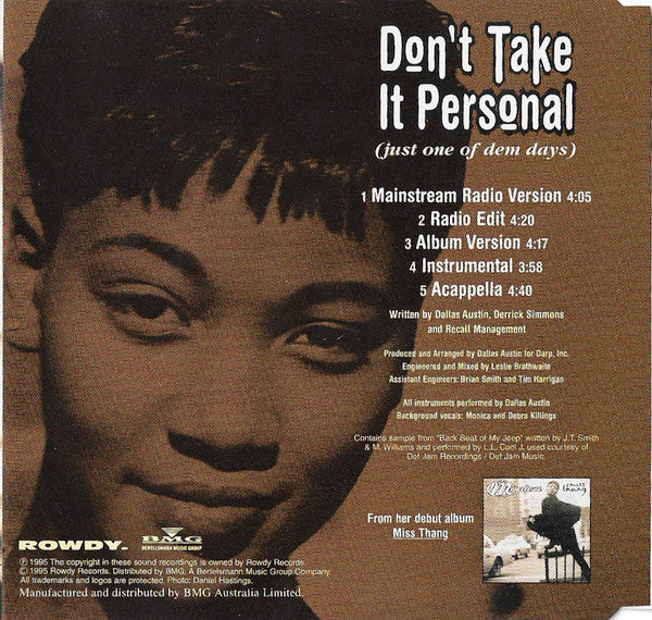 Monica : Don't Take It Personal (Just One Of Dem Days) (CD, Single)