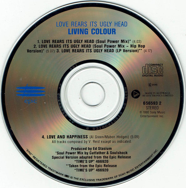 Living Colour : Love Rears It's Ugly Head (CD, Single, RE)