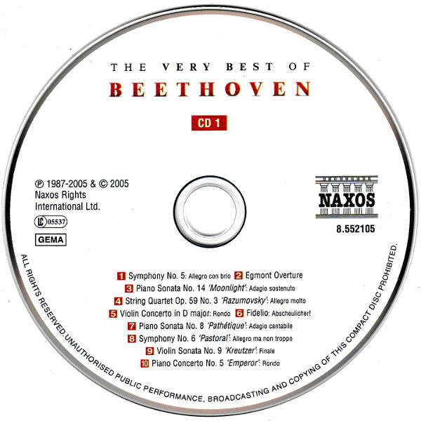 Ludwig van Beethoven : The Very Best Of Beethoven (CD, Comp)