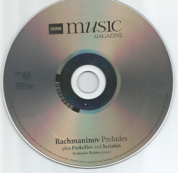 Rachmaninov*, Prokofiev*, Scriabin*, Sviatoslav Richter : Rachmaninov Preludes Plus Piano Sonates By Prokofiev & Scriabin (CD)
