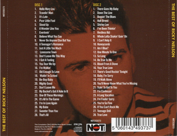 Ricky Nelson (2) : The Best Of Ricky Nelson (2xCD, Comp, RE, RM)
