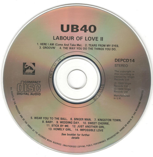 UB40 : Labour Of Love II (CD, Album, Par)