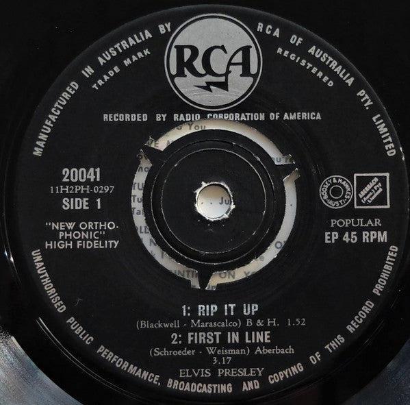 Elvis Presley : Rip It Up (7", EP)