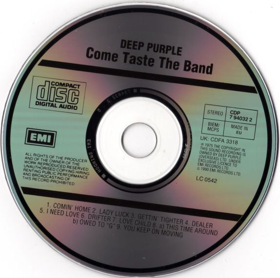 Deep Purple : Come Taste The Band (CD, Album, RP)