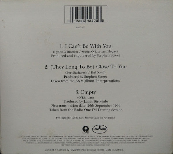 The Cranberries : I Can't Be With You (CD, Maxi)