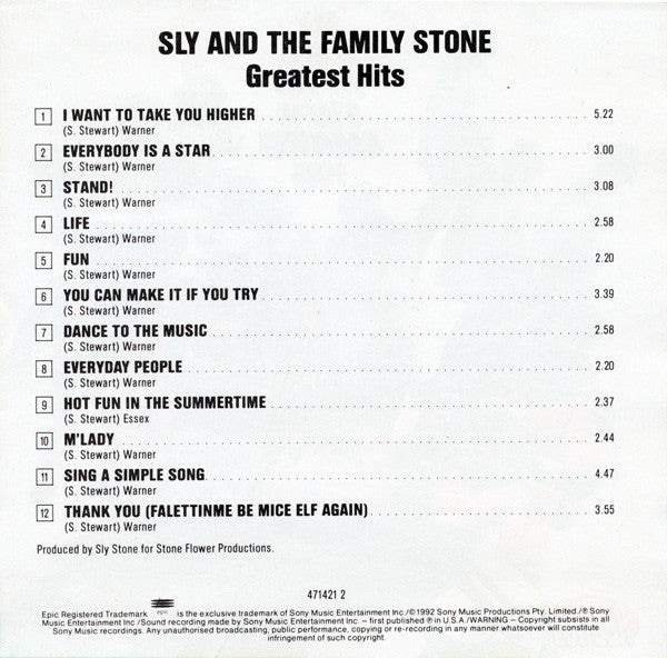 Sly & The Family Stone : Greatest Hits (CD, Comp, RE)