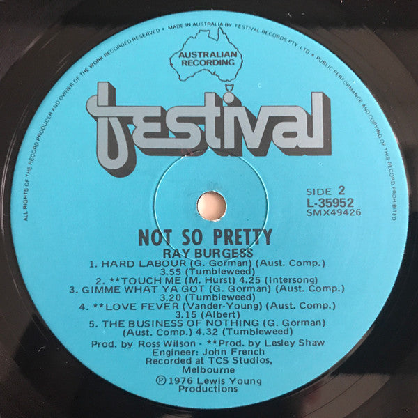 Ray Burgess : Not So Pretty (LP, Album)