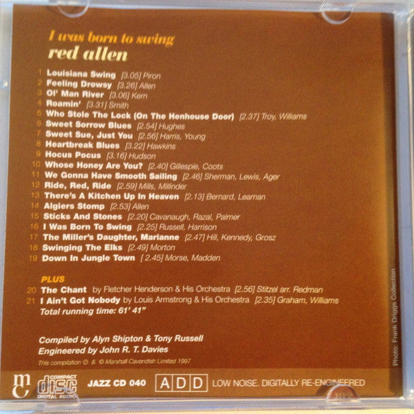 Red Allen* : I Was Born To Swing  (CD, Comp)