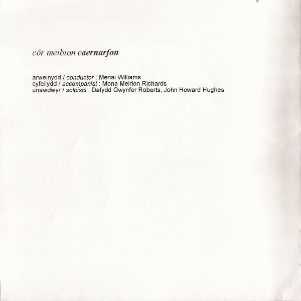 Caernarfon Male Choir : Côr Meibion Caernarfon (CD, Album)