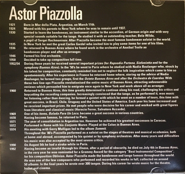 Astor Piazzolla : Original Artist, Original Songs (2xCD, Comp)