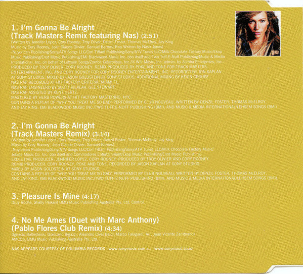 Jennifer Lopez : I'm Gonna Be Alright (CD, Single)