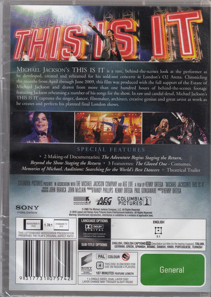 Michael Jackson : This Is It (DVD-V, PAL)