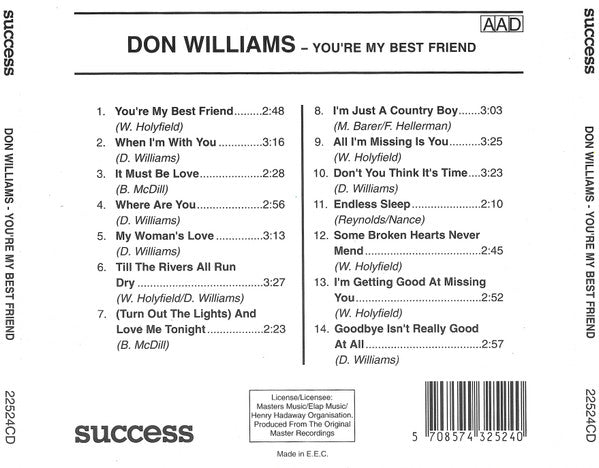 Don Williams (2) : You're My Best Friend (CD, Comp)