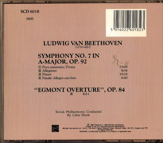 Ludwig van Beethoven, Alfred Scholz, Royal Philharmonic Orchestra : Symphony No. 7 "Egmont Overture" (CD)
