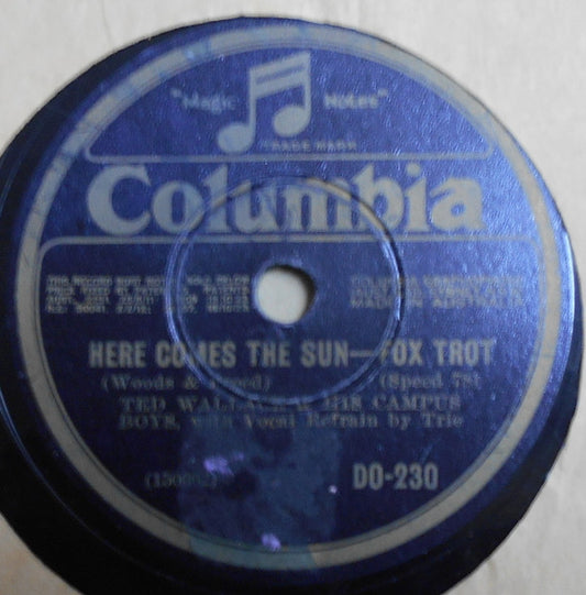 Ted Wallace & His Campus Boys : Here Comes The Sun / Little White Lies (Shellac, 10")