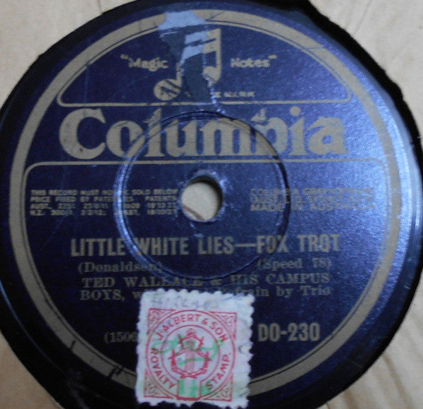 Ted Wallace & His Campus Boys : Here Comes The Sun / Little White Lies (Shellac, 10")