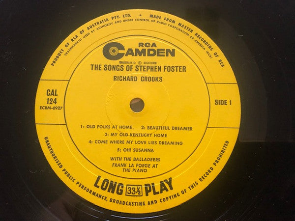 Richard Crooks (2), The Balladeers : The Songs Of Stephen Foster (LP, Album, RE)