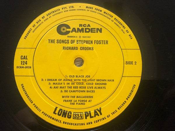Richard Crooks (2), The Balladeers : The Songs Of Stephen Foster (LP, Album, RE)
