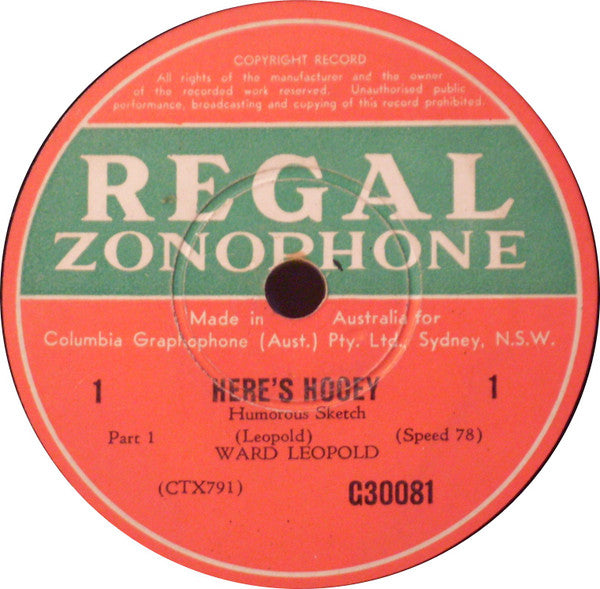 Ward Leopold : Here's Hooey (Shellac, 12")