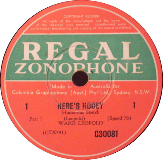 Ward Leopold : Here's Hooey (Shellac, 12")