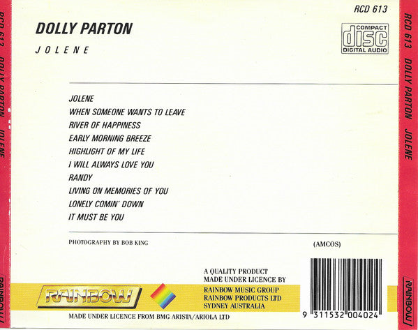 Dolly Parton : Jolene (CD, Album, Comp)
