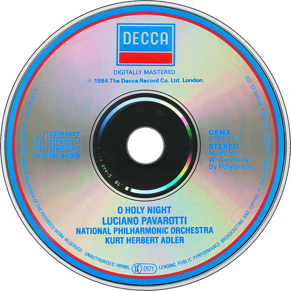 Luciano Pavarotti - Kurt Herbert Adler ● National Philharmonic Orchestra : O Holy Night (CD, Album)