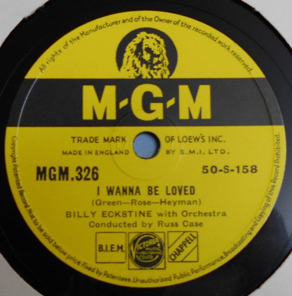 Billy Eckstine : I Wanna Be Loved / Stardust (Shellac, 10")