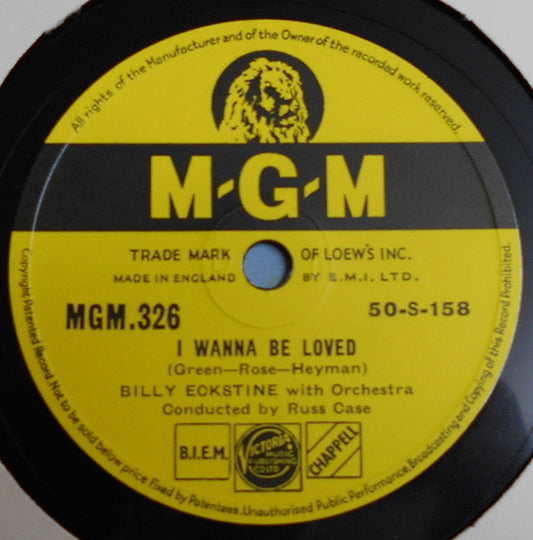Billy Eckstine : I Wanna Be Loved / Stardust (Shellac, 10")