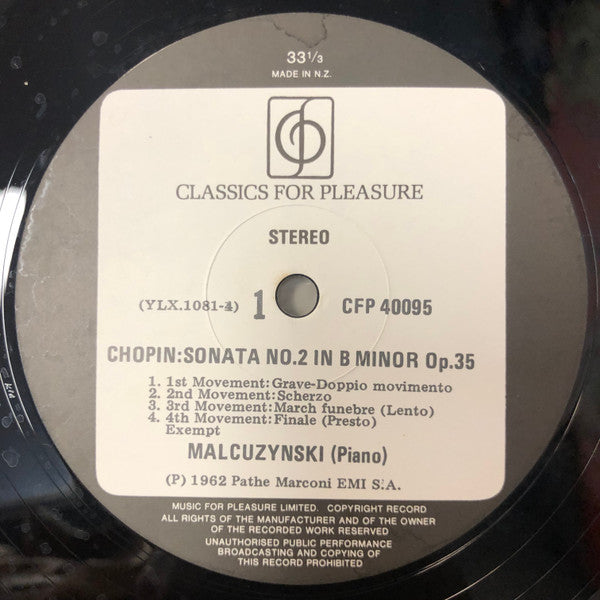 Frédéric Chopin, Witold Malcuzynsky : Sonatas (LP, RE)